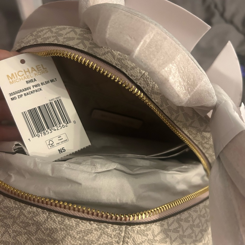 Michael Kors Blush Monogram Backpack - image 3